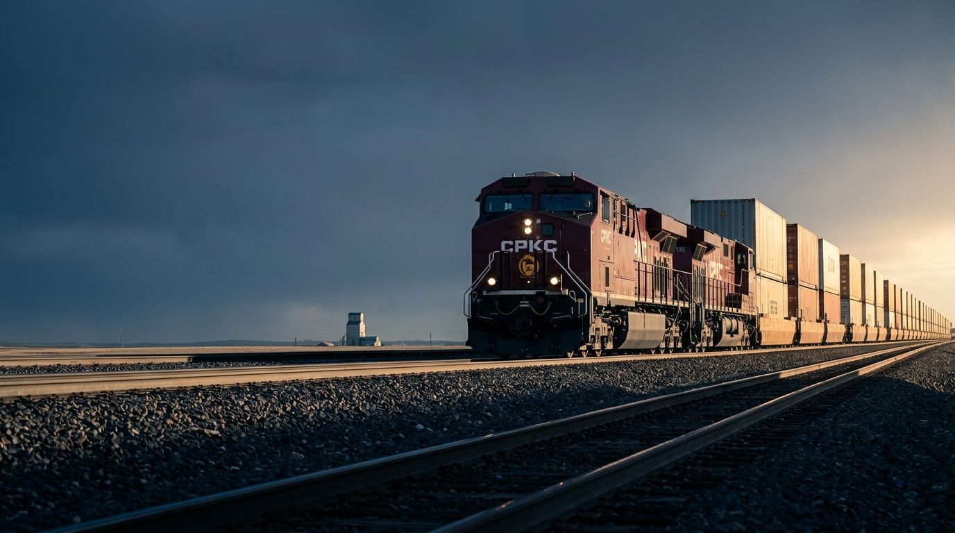Contact Us 1 CPKC intermodal train on the prairie