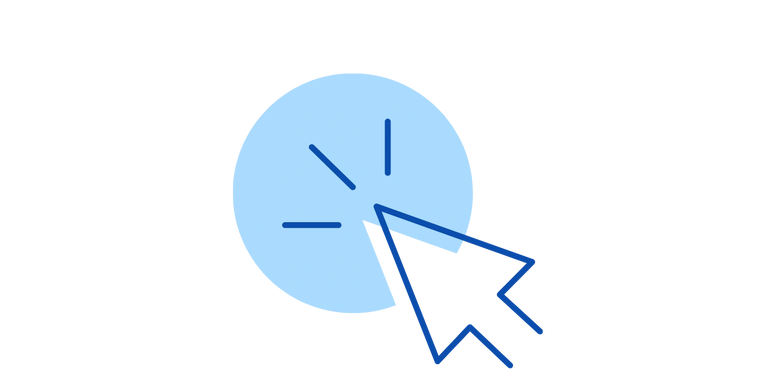 blue circle with arrow graphic