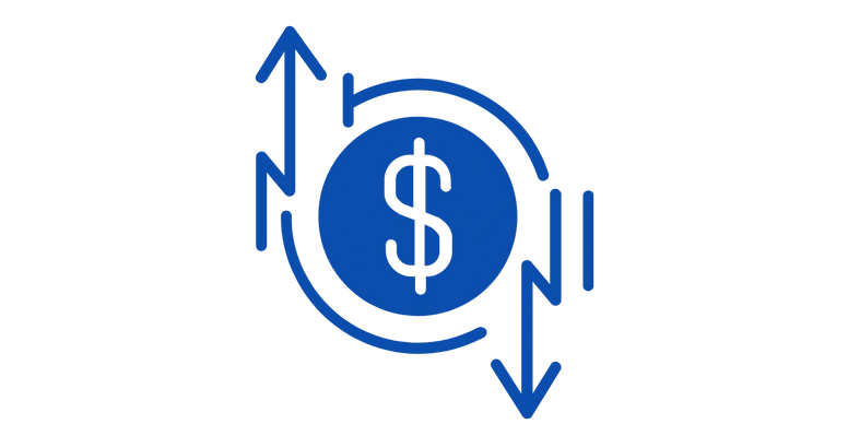 dollar sign graphic with arrows indicating up and down