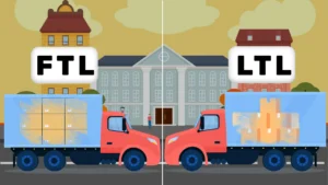 Two Shipping truck facing each other, Explaining LTL Vs FTL Shipping in Canada